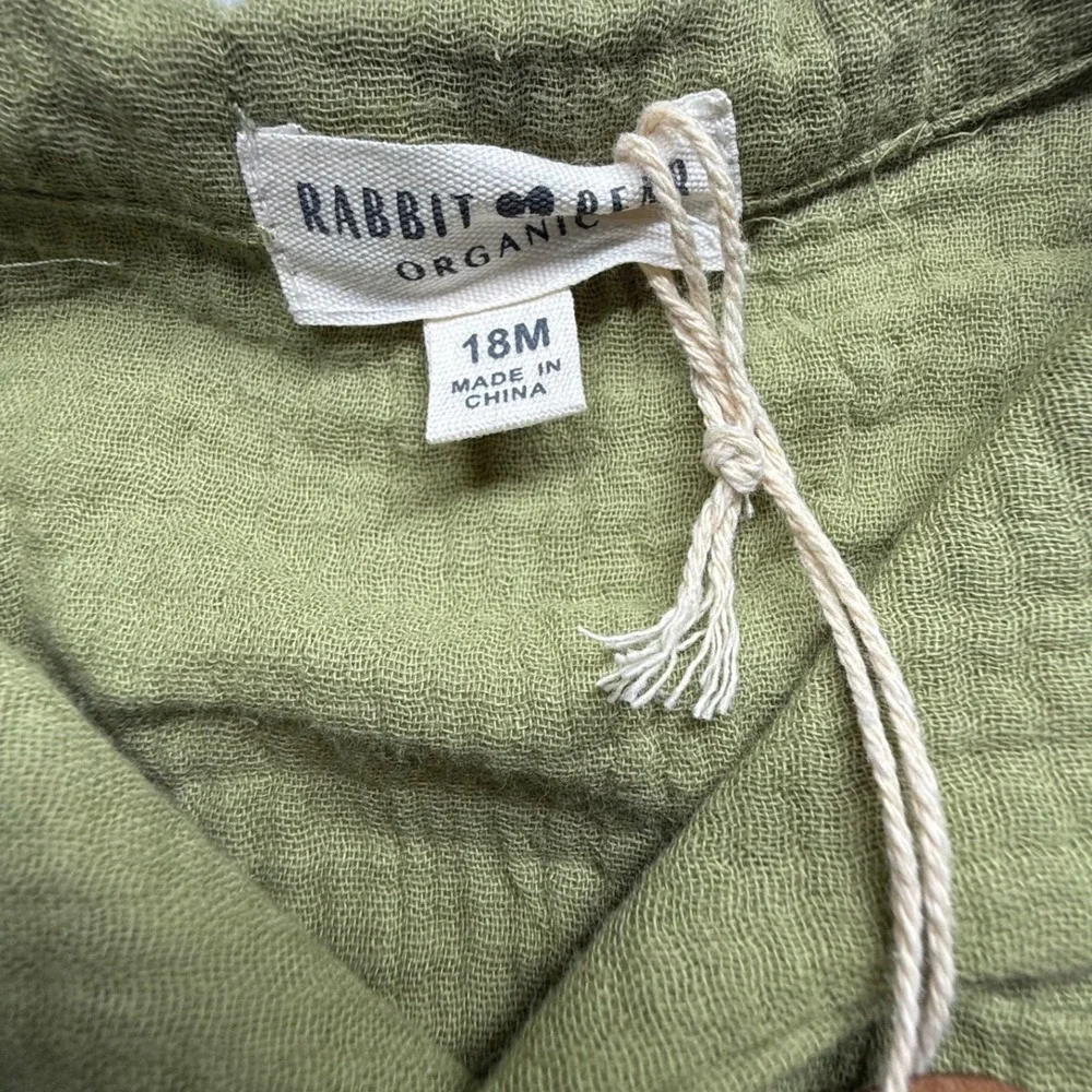 Rabbit‎ + Bear Organic Gauze Shirt Shorts Set Green 18M Baby Cotton Outfit